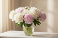 White and pink peonies